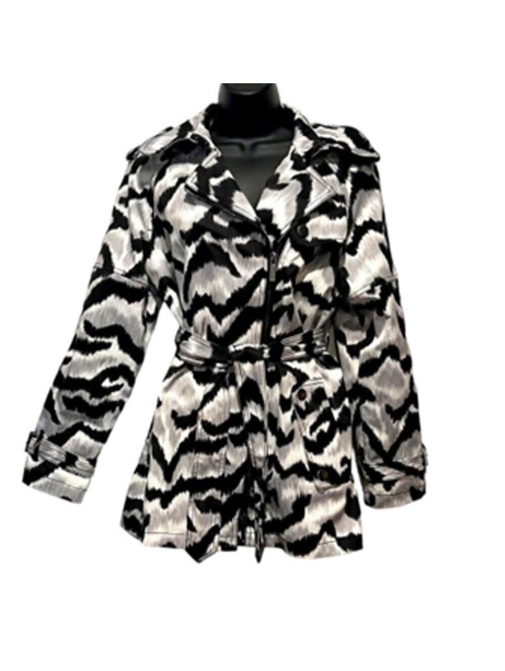 Kenneth Cole Animal Print Belted Jacket Women's Medium